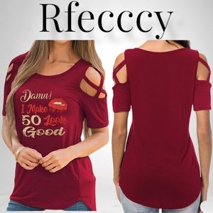 NWOT Shoulder Short Sleeve T-Shirt Casual Top